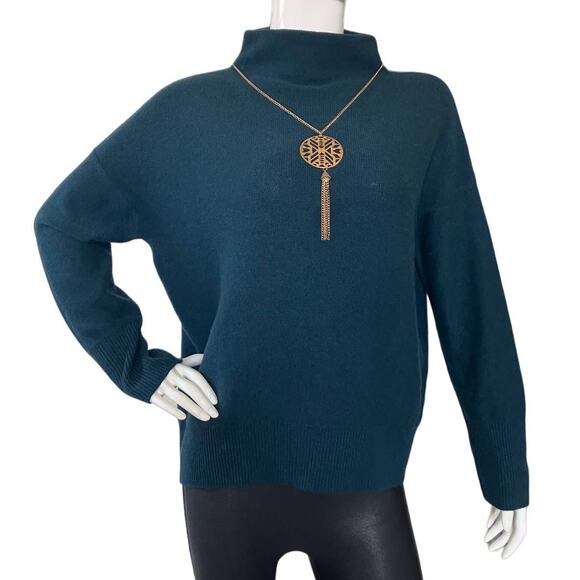 The Reset R Label Dark Green Teal Sweater Wool Cashmere Blend Long Sleeve Medium - Picture 1 of 4